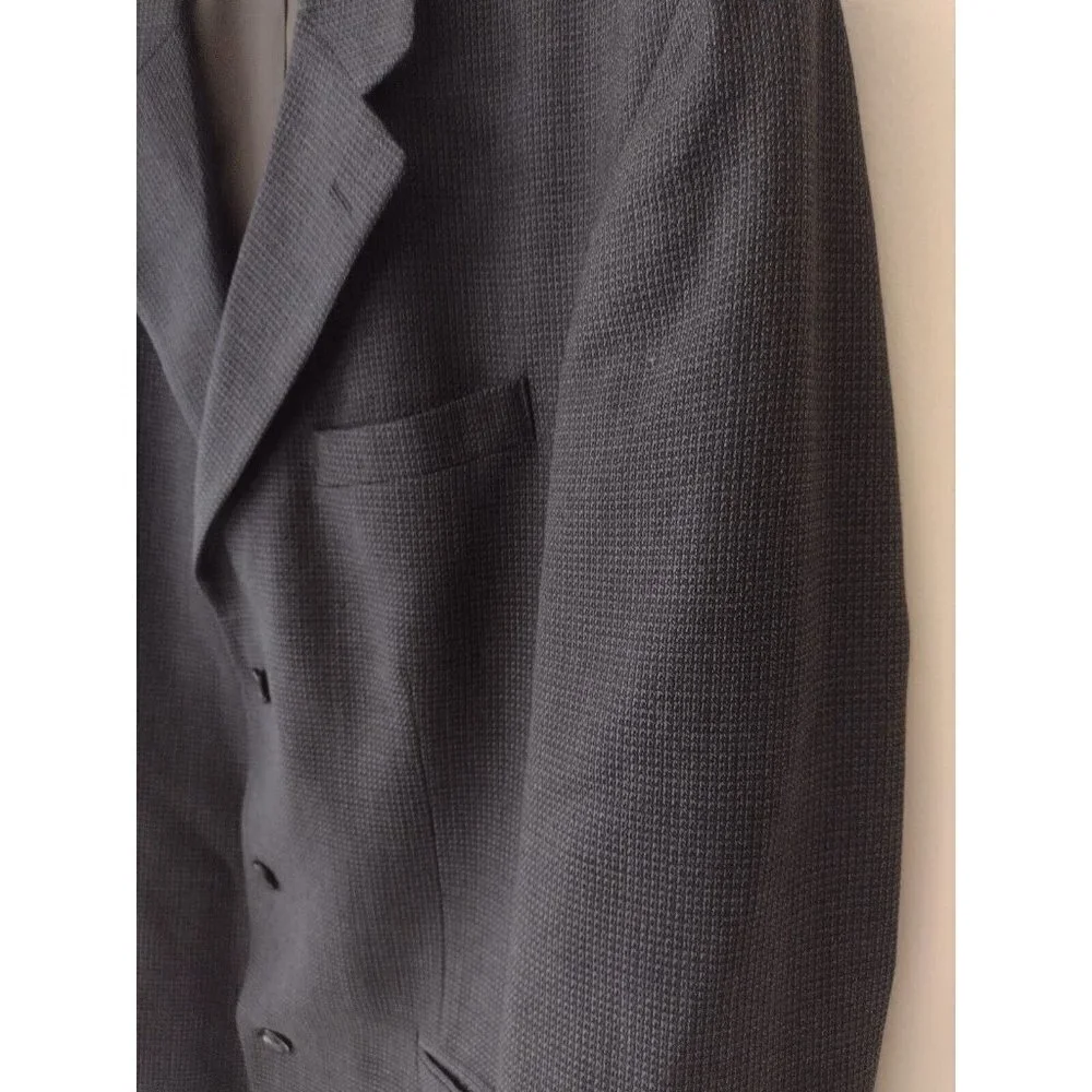 Vintage Oscar De La Renta 100% Wool Sport Suit Jacket Men's Size 42 R Gray‎
